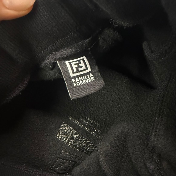 LA Familia Black Tie Dye Hoodie Sweatshirt Jogger Pants Set: Y2K, Streetwear - Picture 5 of 7